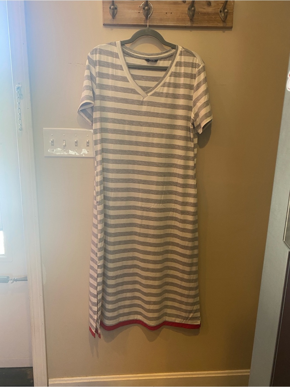 Gray and  White Jersey  dress.